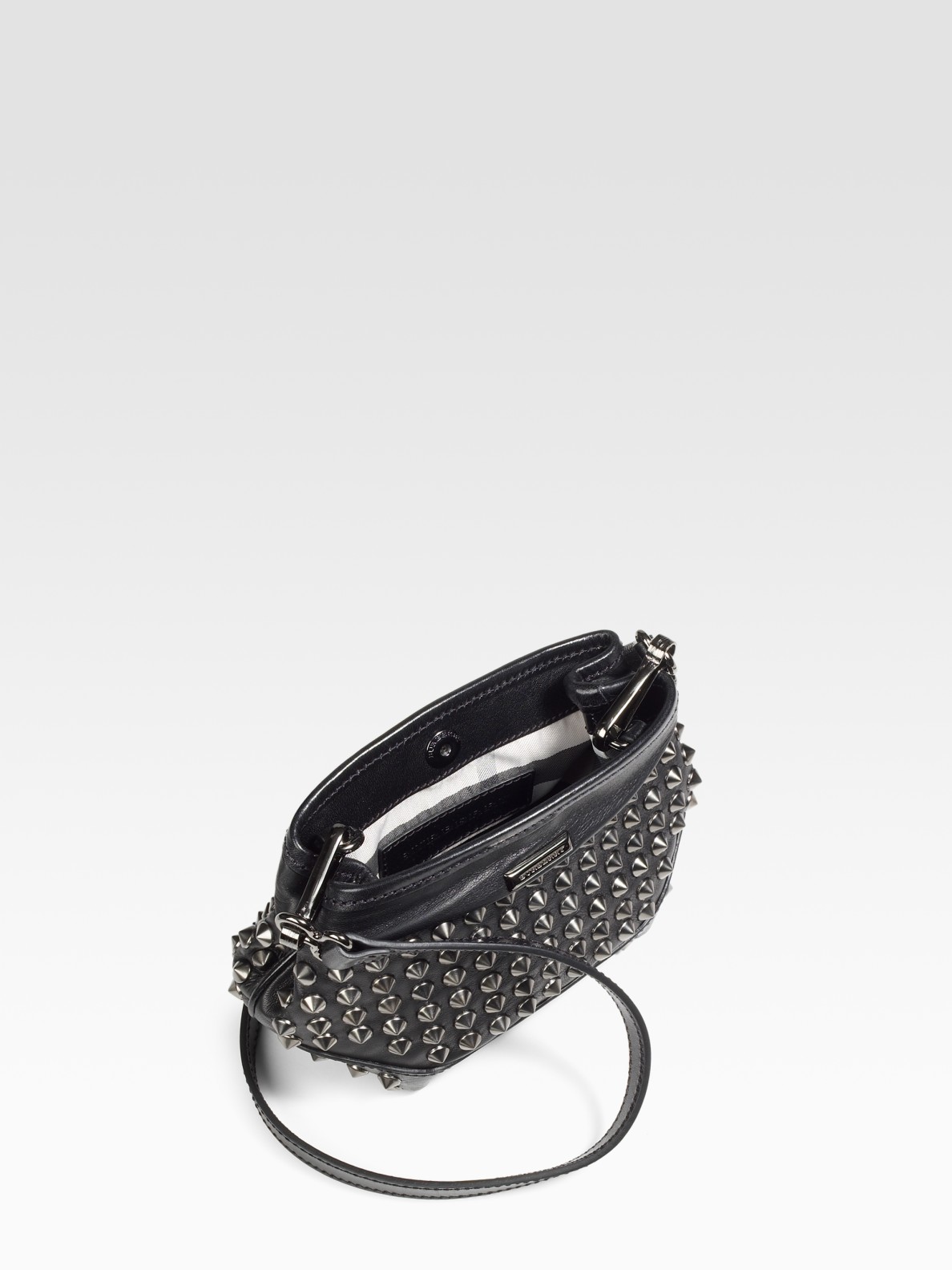 Black Studded Leather Crossbody Bag IUCN Water