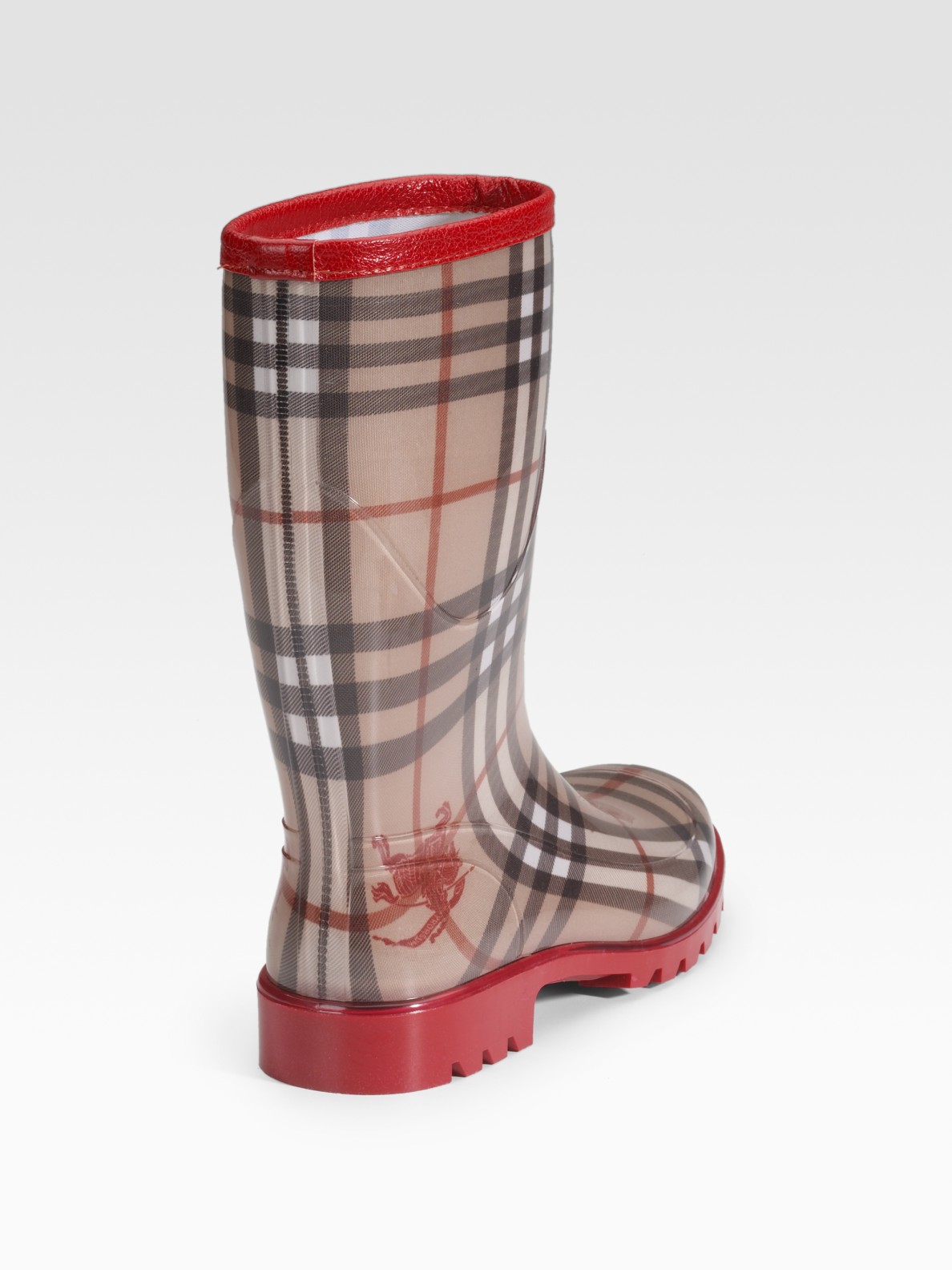 Burberry Rubber Rain Boots in Red - Lyst