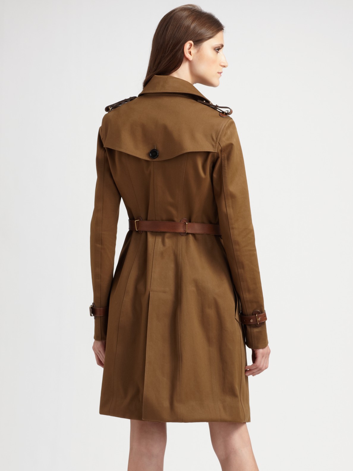 Burberry prorsum Shirred Silk Sheath Dress in Metallic | Lyst