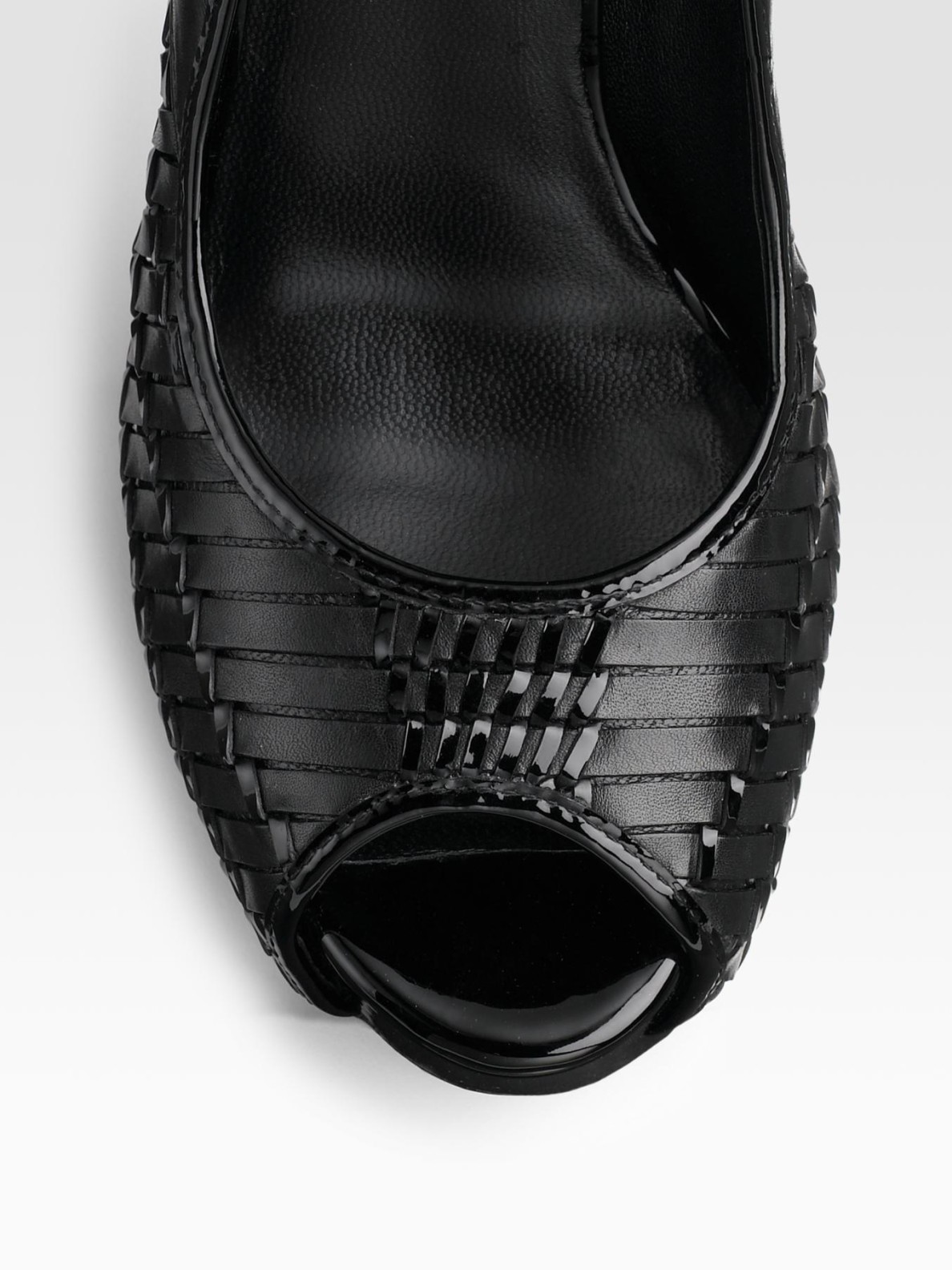 cole haan black peep toe pump
