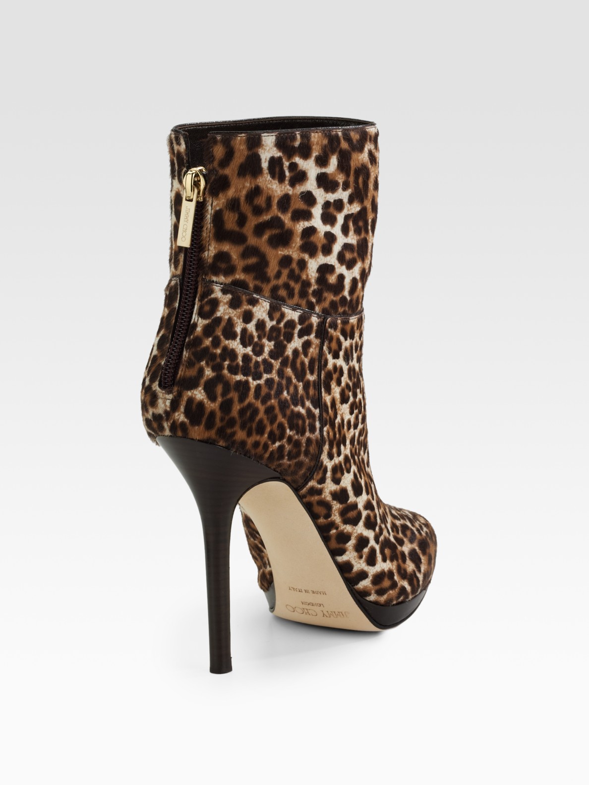 leopard print calf boots