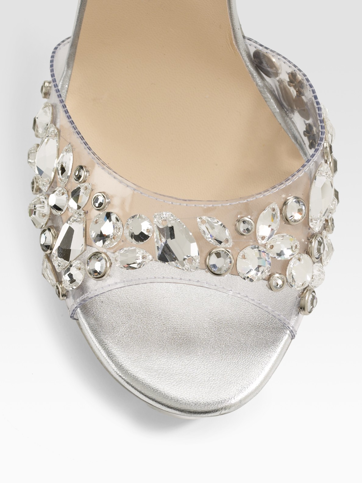 Jimmy Choo Niagra Plex Crystal-adorned Platform Sandals in Silver ...