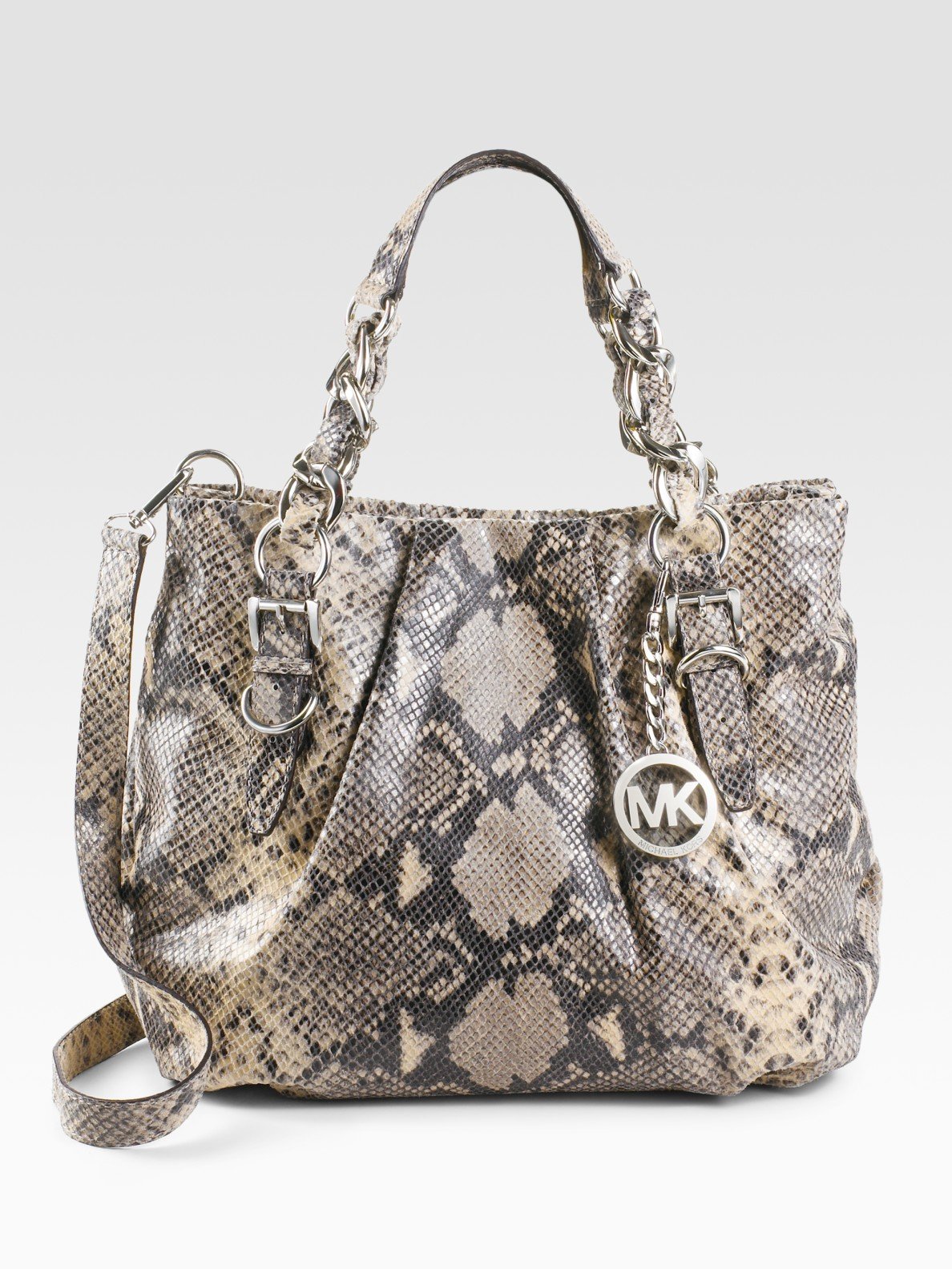 Lyst - Michael michael kors Embossed Python Leather Tote Bag in Natural