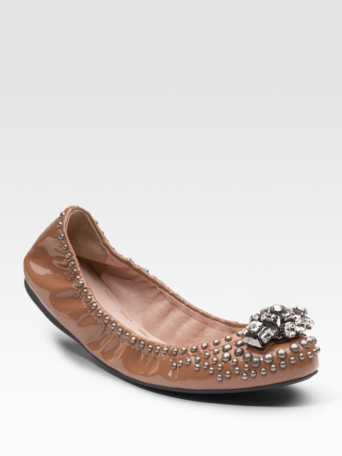 miu miu leather ballet flats