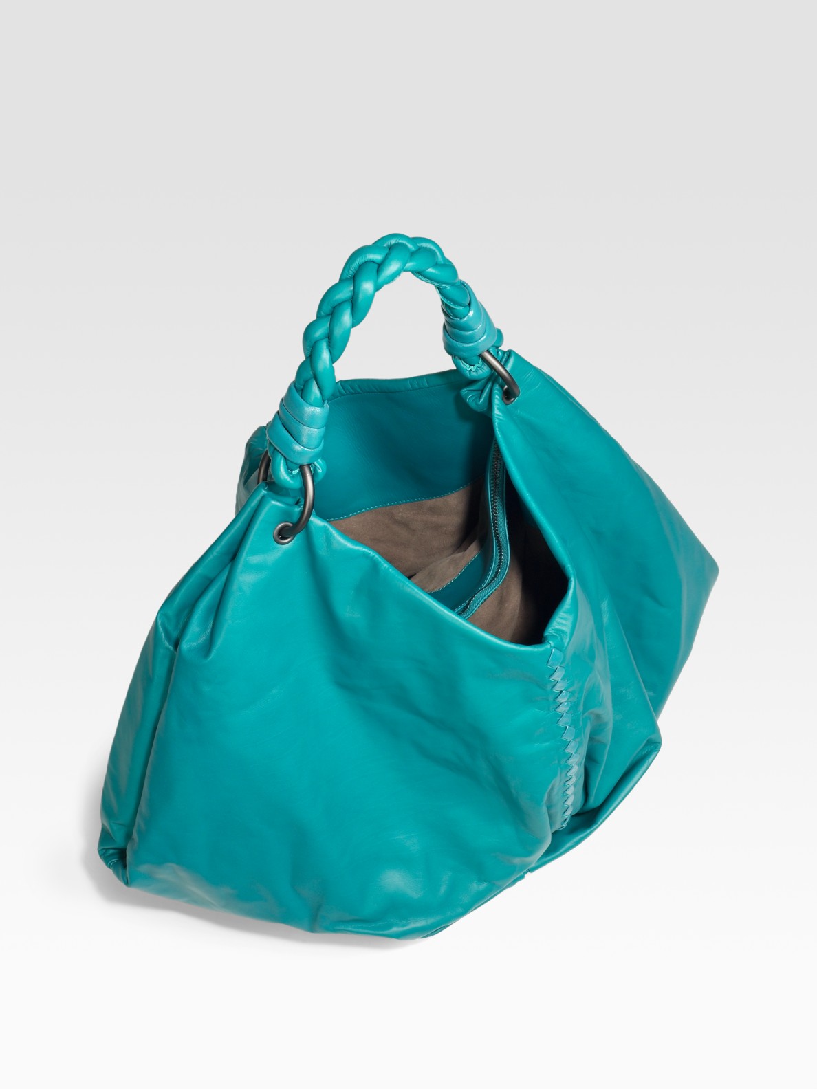 Bottega veneta Large Lambskin Shoulder Bag in Green | Lyst