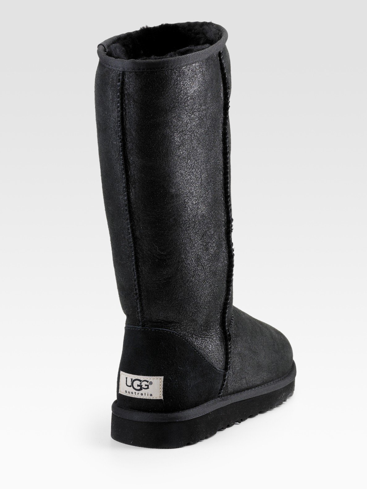 grillen troosten Lagere school UGG Classic Leather Tall Bomber Boots in Black | Lyst
