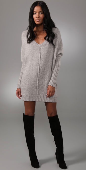 Lyst - Bcbgmaxazria Oversized Sweater Dress in Gray