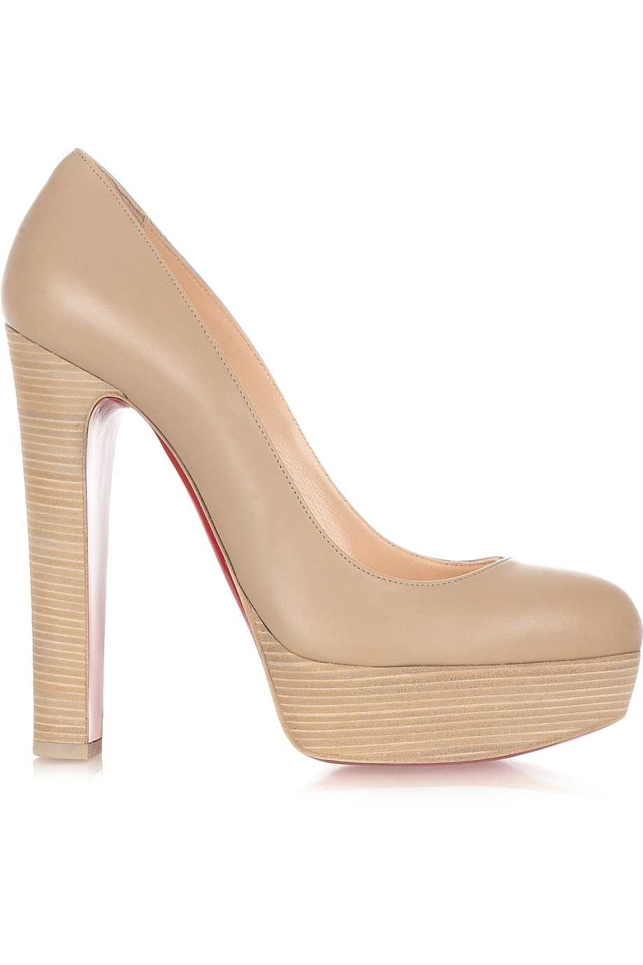 Christian Louboutin Bibi 140 Leather Pumps in Natural | Lyst