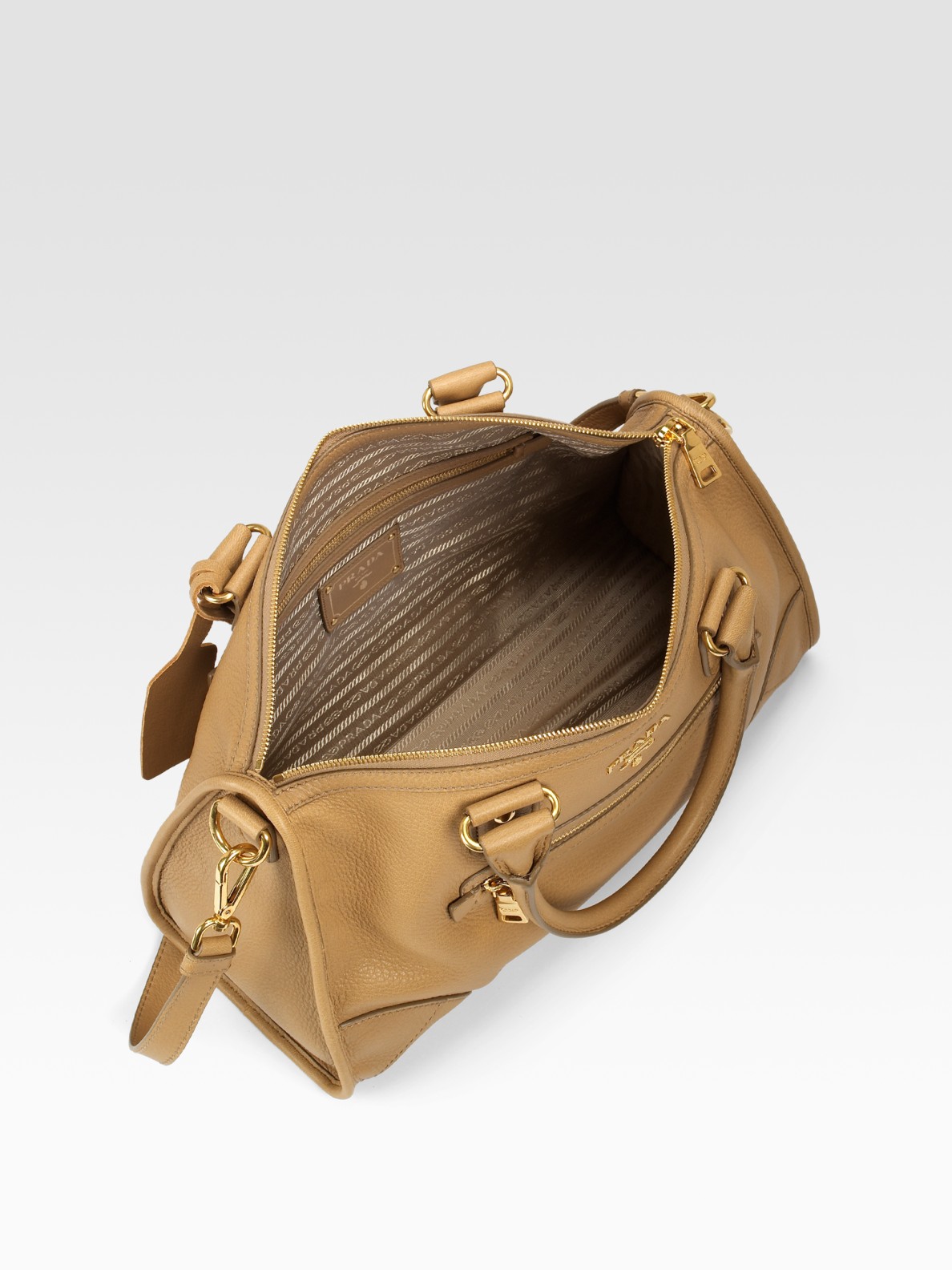 Prada Cervo Satchel in Beige (natural) | Lyst Prada Cervo Satchel in Beige (natural) | Lyst