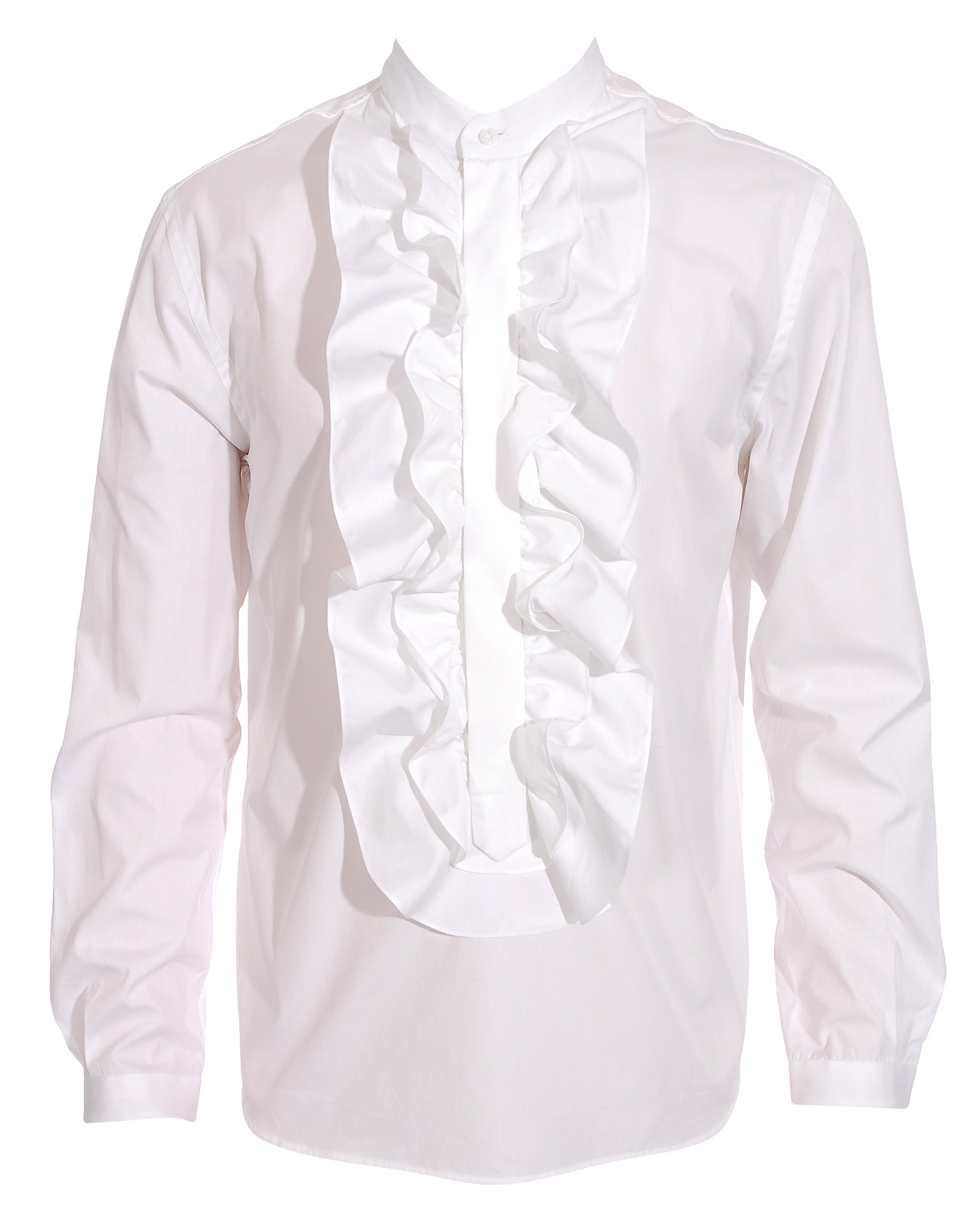 Umit Benan Ruffle Front Shirt in White for Men | Lyst UK