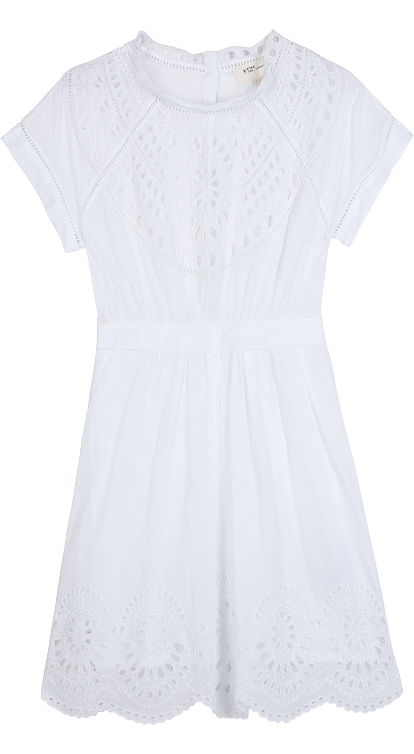 Etoile Isabel Marant Anita Embroidered Cutout Cotton Dress in White | Lyst
