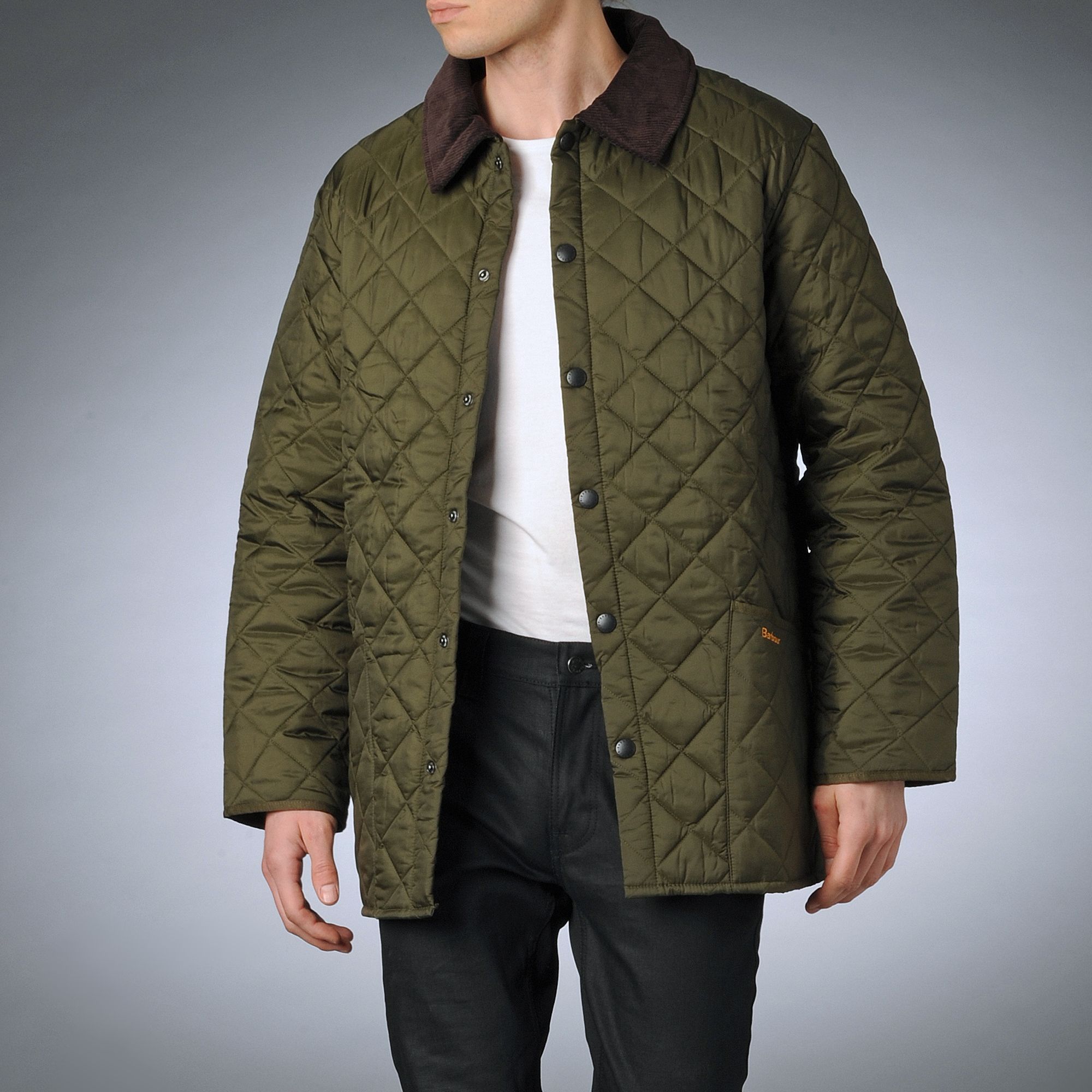 barbour quilted green jacket