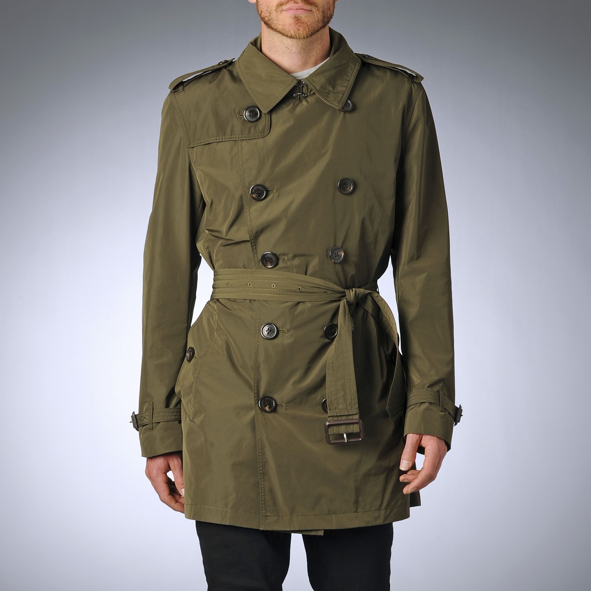 Burberry Packaway Double Breasted Trench Coat in Green for Men (khaki ...