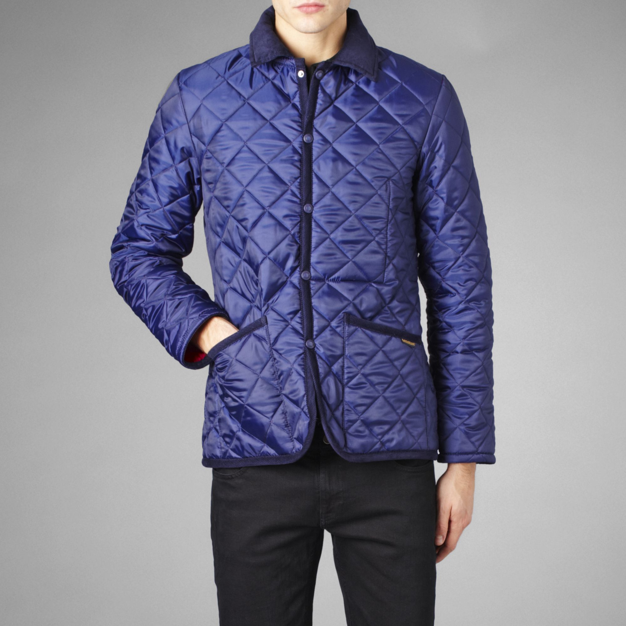 Lavenham Raydon Quilted Cord Trim Jacket in Navy (Blue) for Men - Lyst