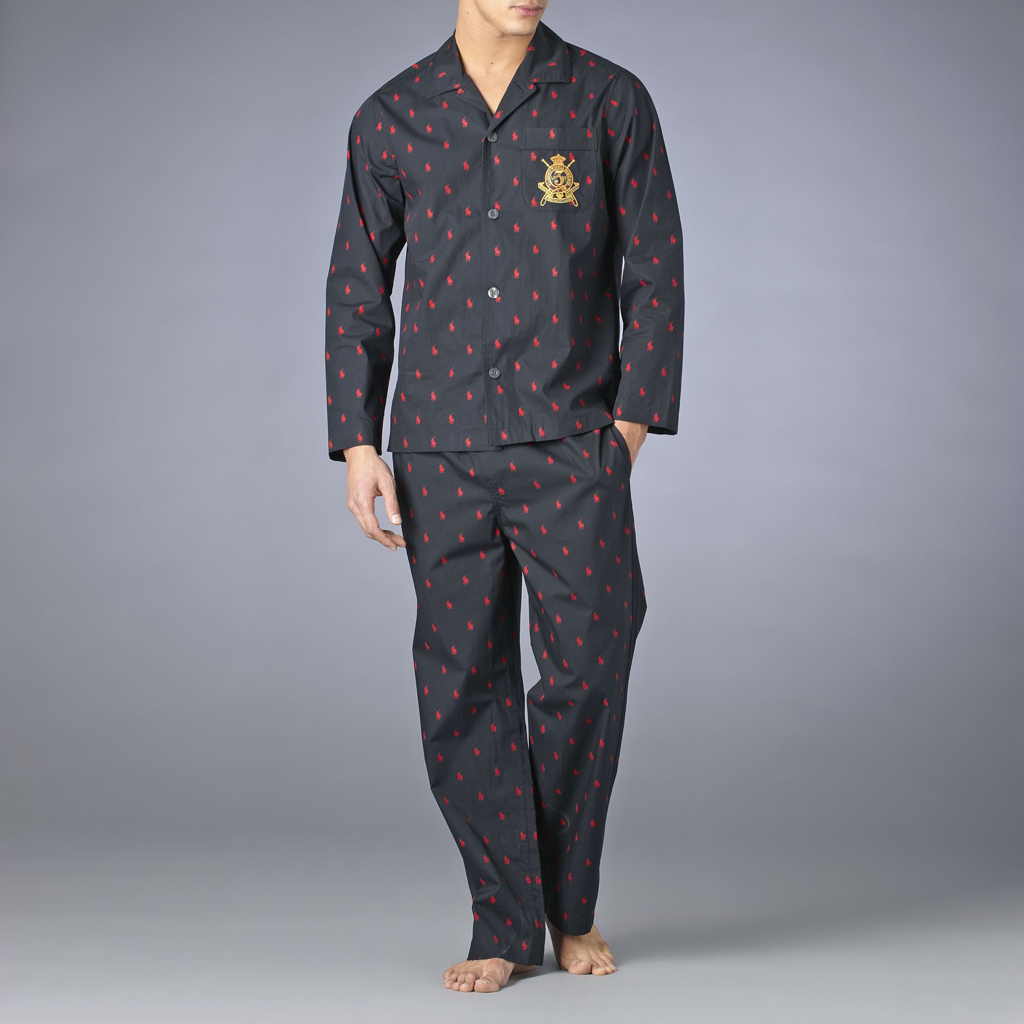 Ralph Lauren Long Pyjama Set in Black 