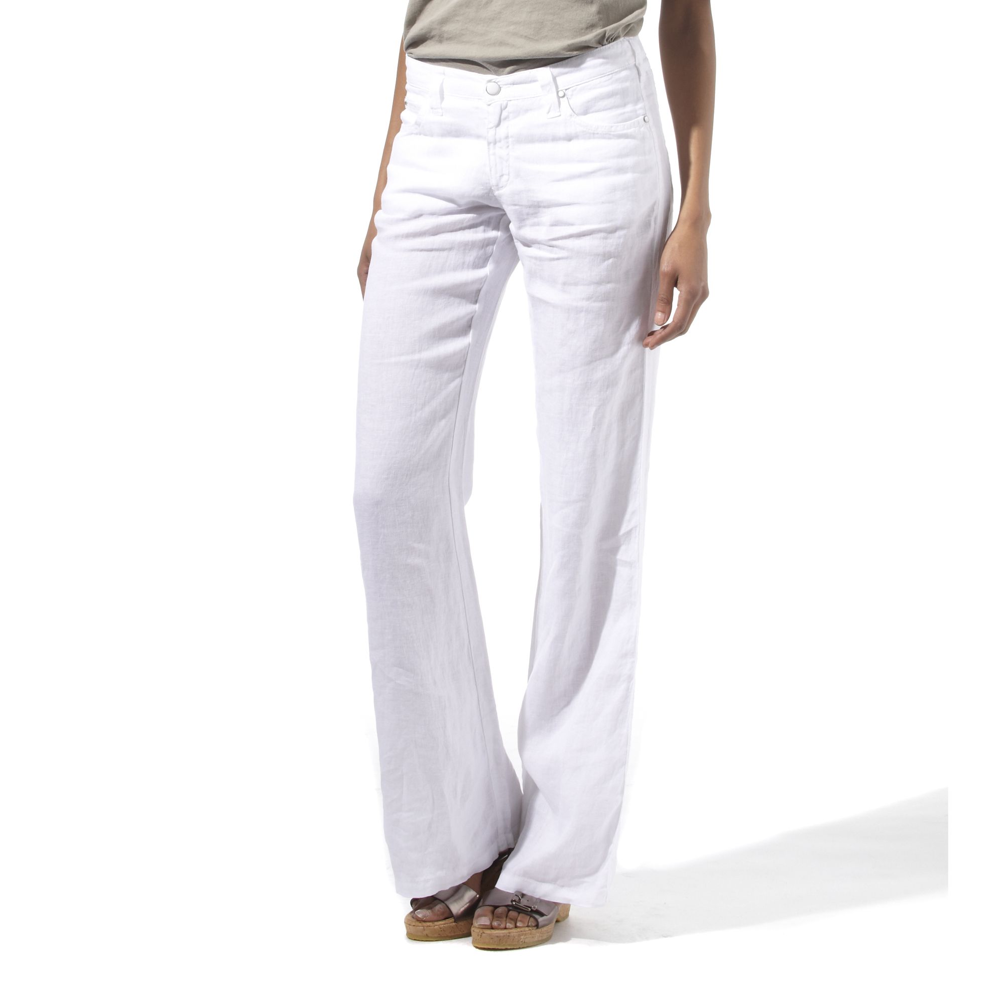 Buy EMPORIO ARMANI MidRise FlatFront Trousers  Beige Color Women  AJIO  LUXE
