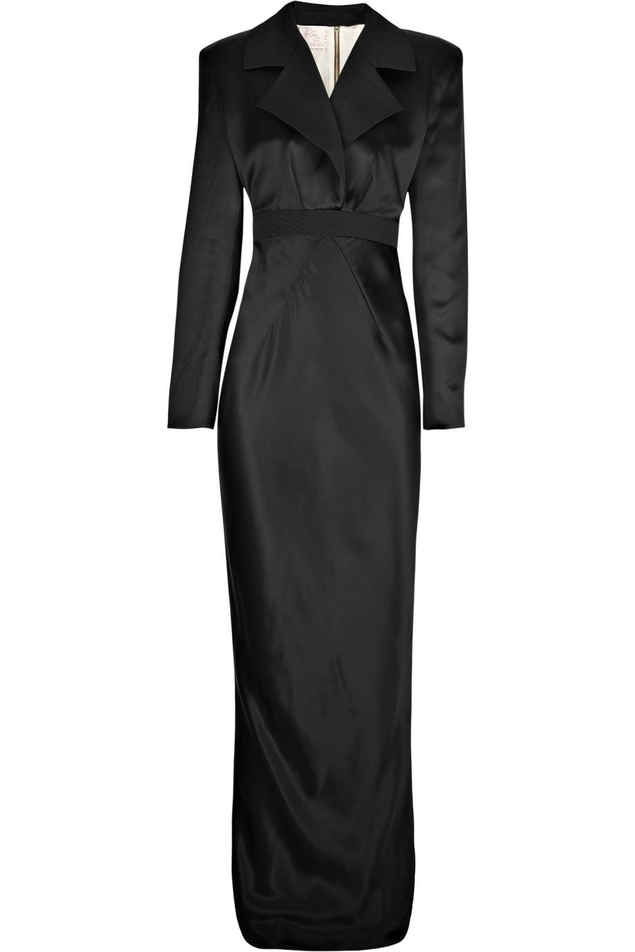 Roksanda Long-sleeved Silk-satin Gown in Black | Lyst