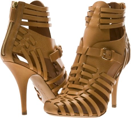 tan lattice sandals