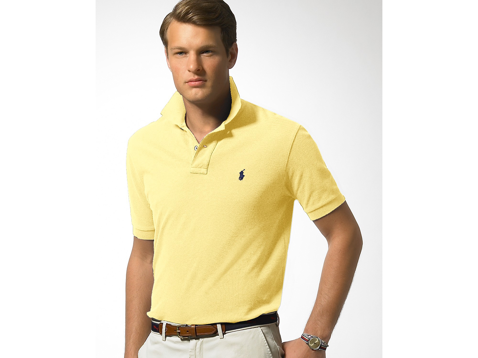 classic fit cotton mesh polo