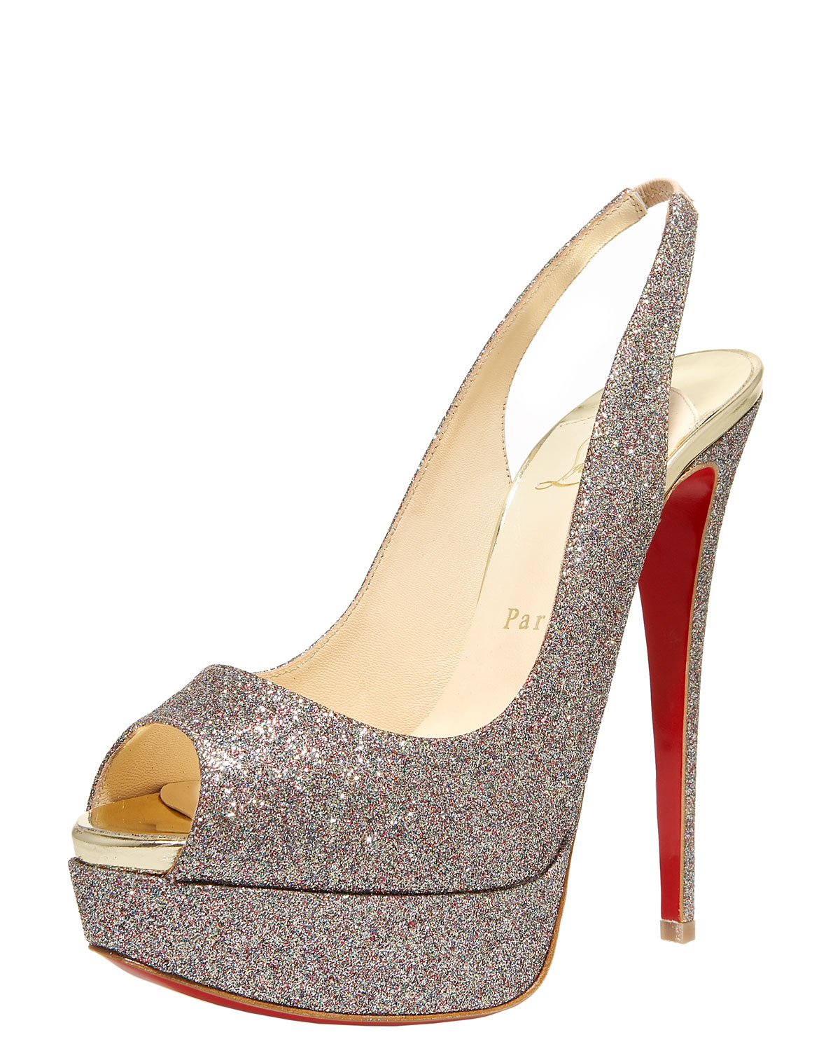 sling back nude heel