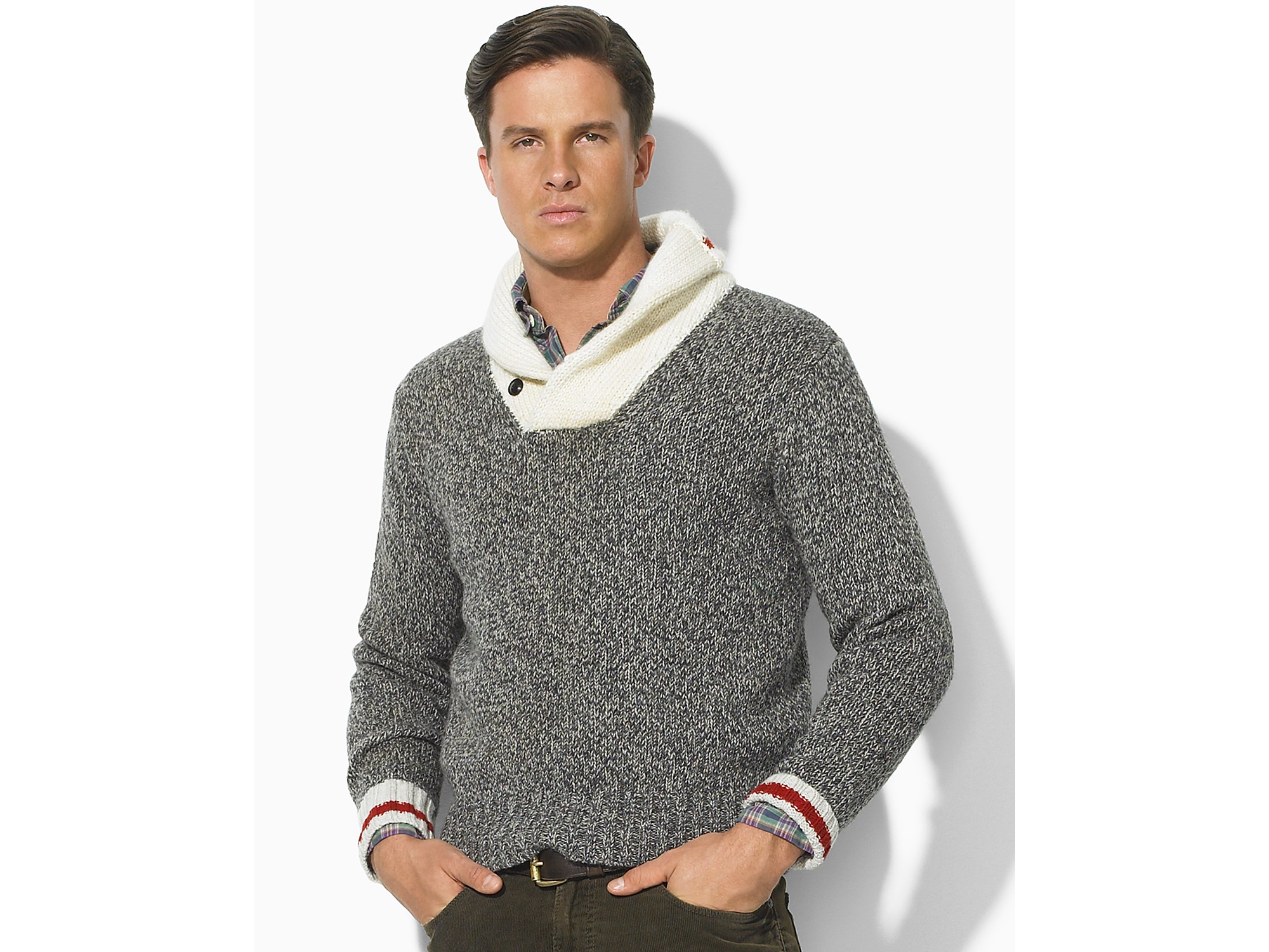 mens ralph lauren shawl collar sweater