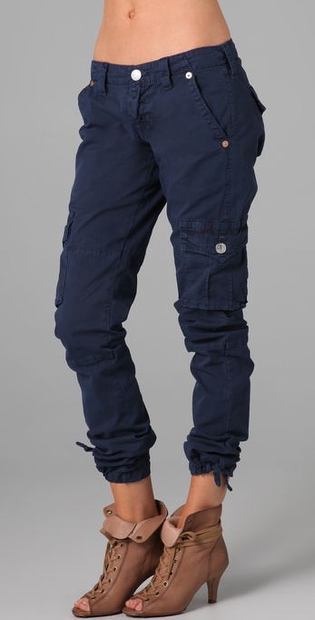 womens navy cargo pants - Pi Pants