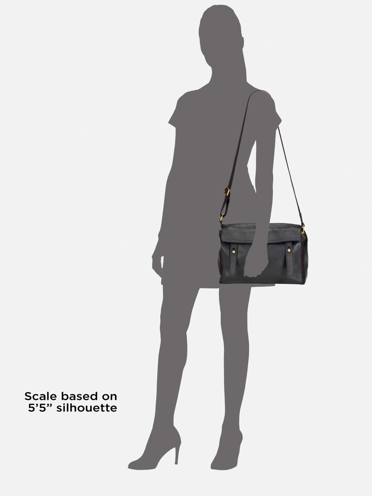 Saint laurent Pebble-textured Shoulder Bag in Black (nero) | Lyst