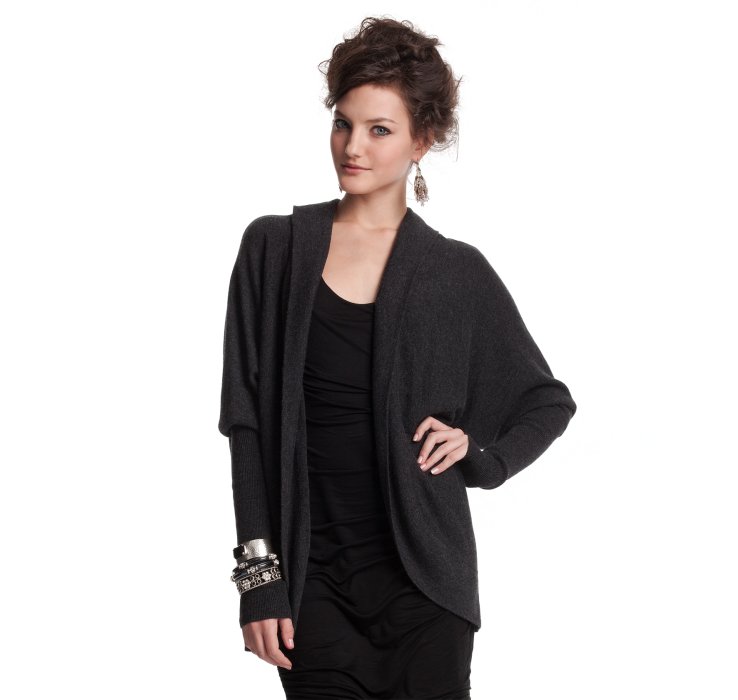 Lyst - Autumn Cashmere Pepper Cashmere Hooded Cocoon Cardigan in Black
