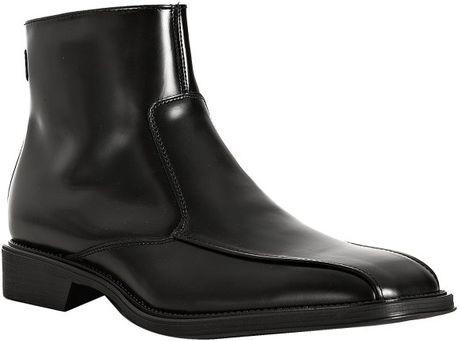 Kenneth Cole Reaction Black Leather Smooth Touch Ankle Boots in Black ...