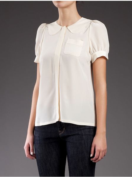 Marc By Marc Jacobs Peter Pan Collar Shirt in White (cream) | Lyst