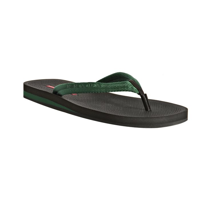 Prada Sport Green Nylon Thong Rubber Sandals in Green for Men | Lyst