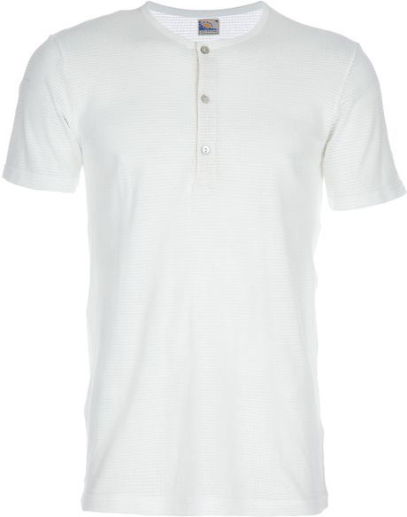 Sunspel Button Up T-shirt in White for Men | Lyst