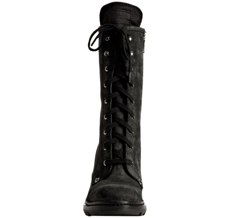 Lyst - Prada Sport Black Oiled Suede Lace Up Boots in Black