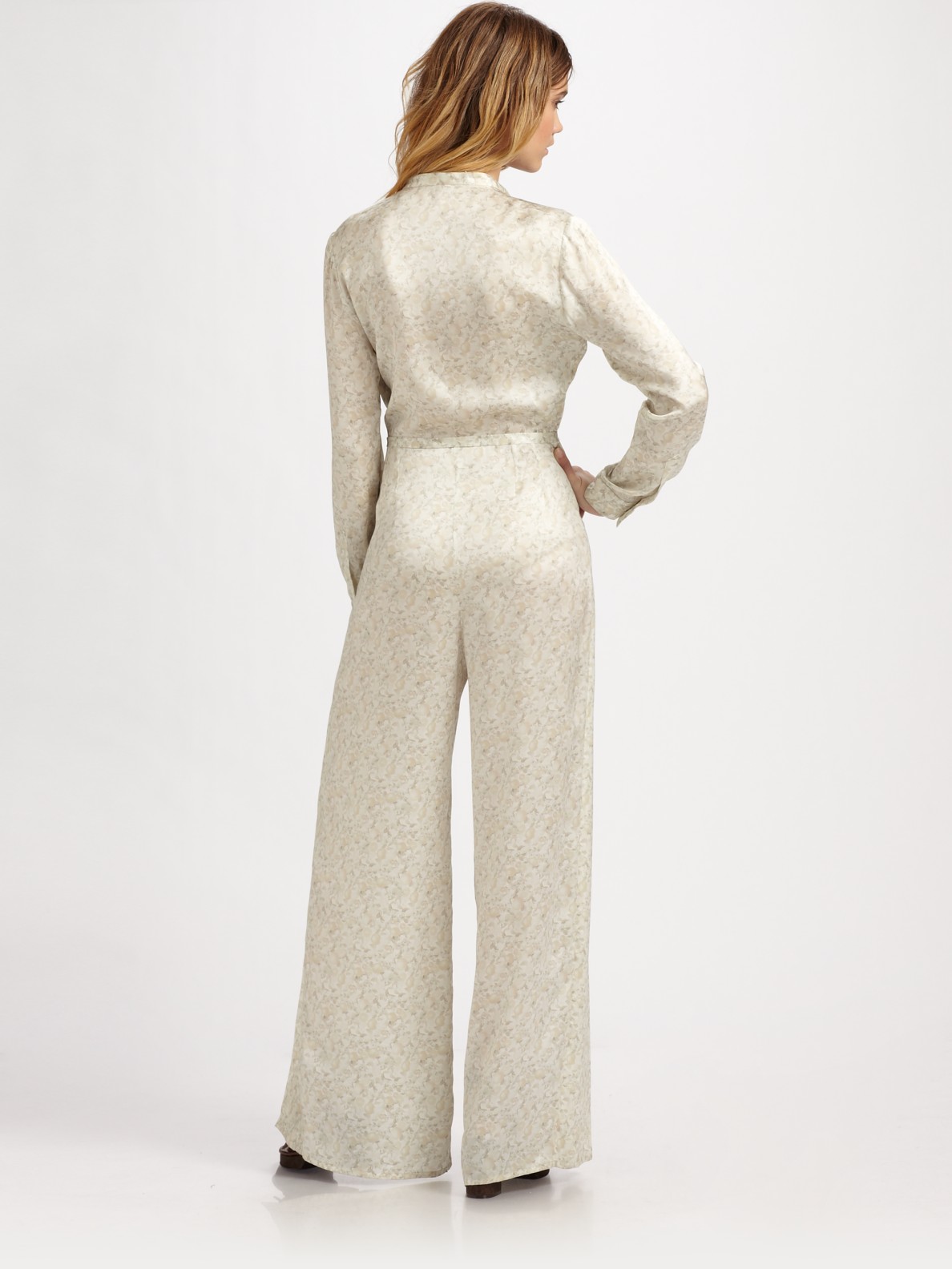 ivory silk jumpsuit