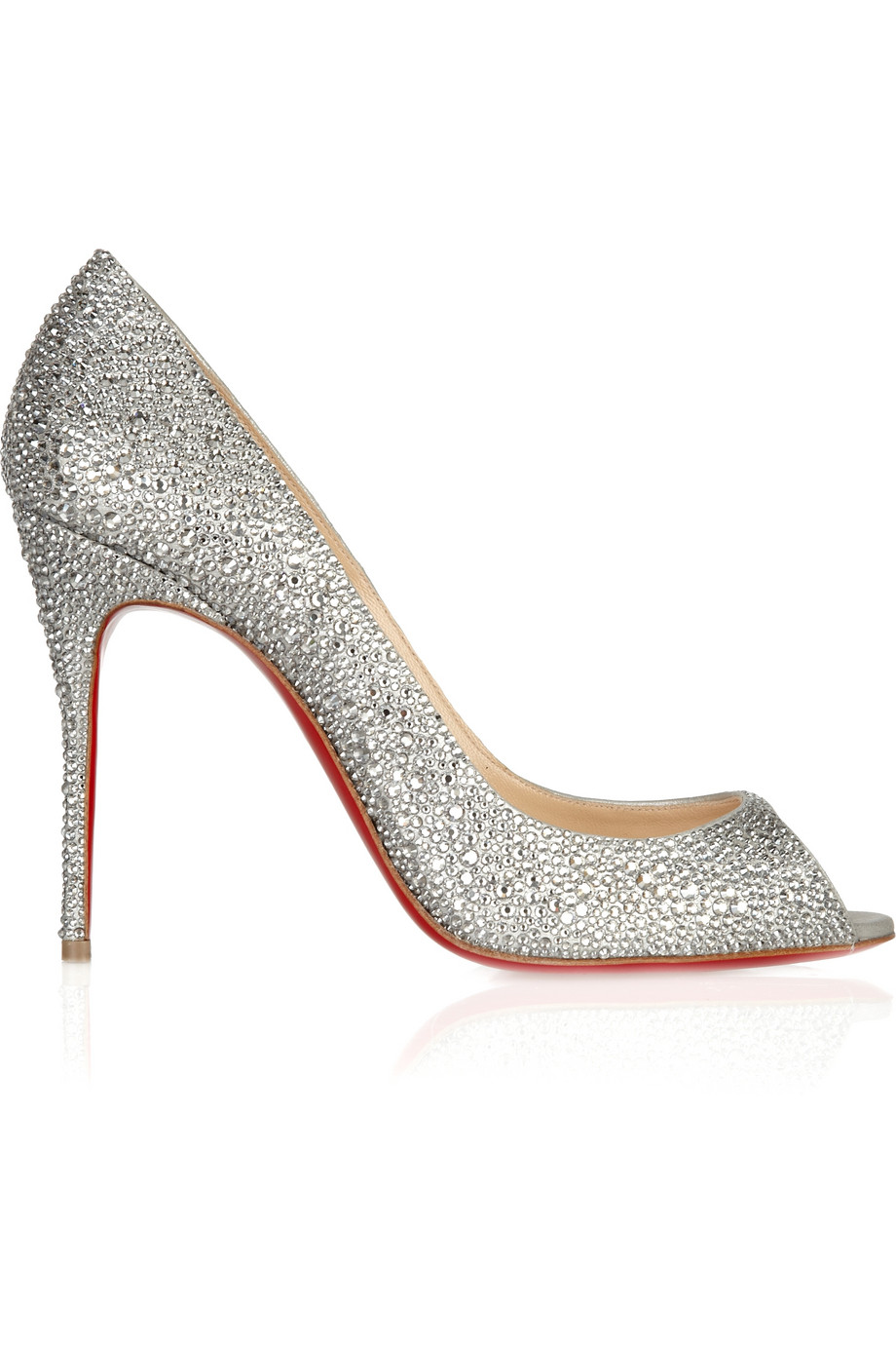 silver louboutin pumps