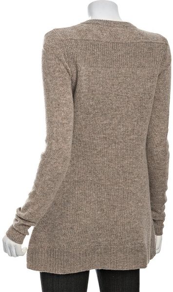 Free People Taupe Heather Wool Military Moments Cardigan Sweater in ...
