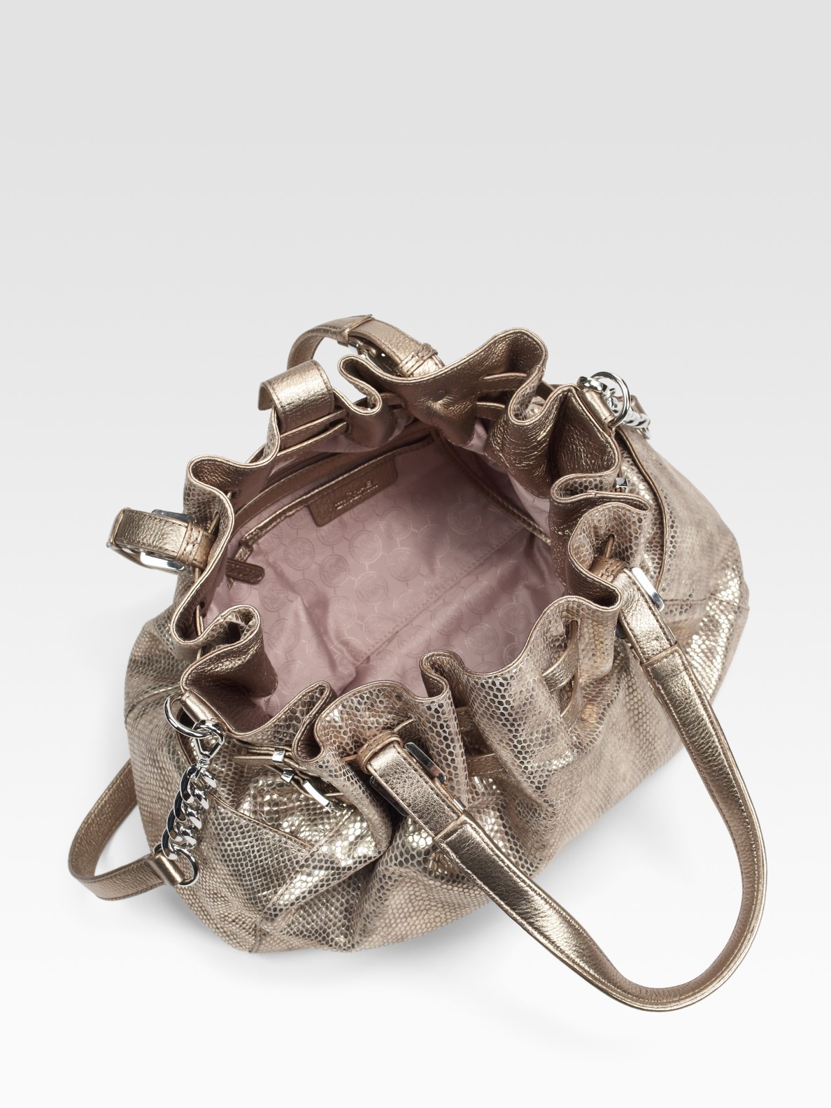 MICHAEL Michael Kors Edie Large Leather Shoulder Bag in Bronze