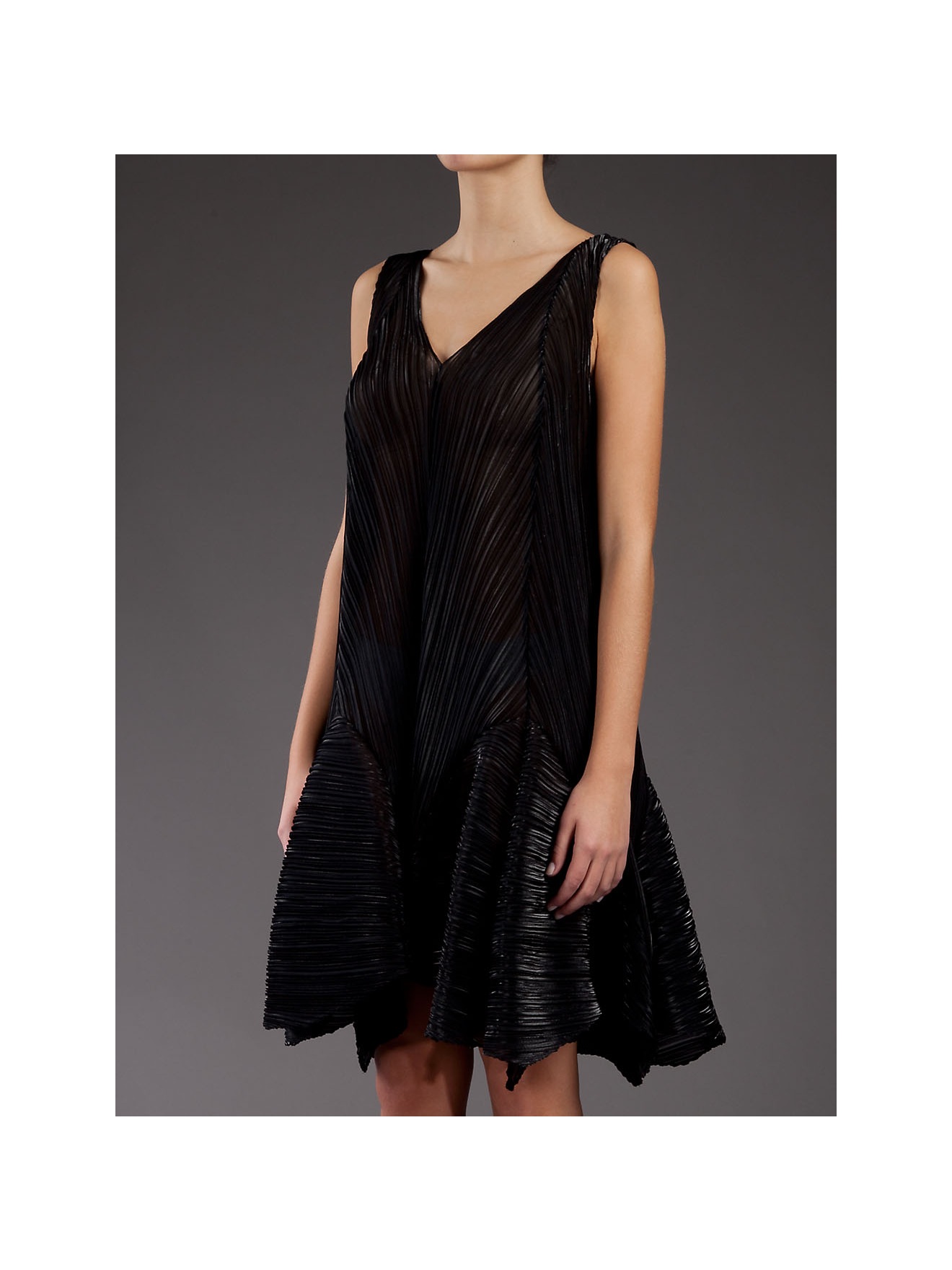 Issey miyake Finely Pleated Dress in Black | Lyst