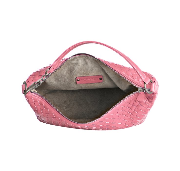 Lyst - Bottega Veneta Pink Woven Leather Small Shoulder Bag in Pink