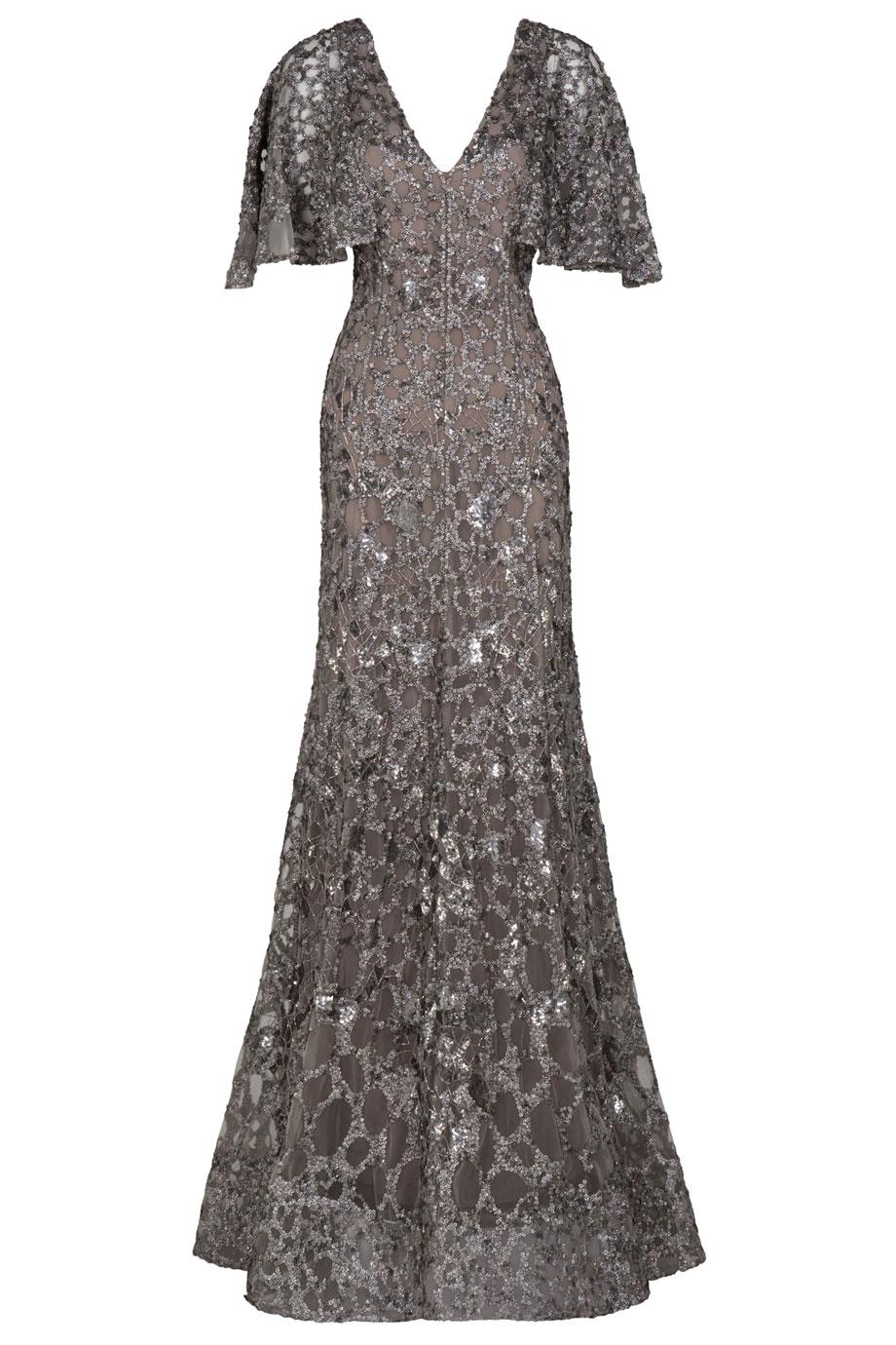 Eastland Gown with Metallic Sequin Detail in Gray (grey) | Lyst