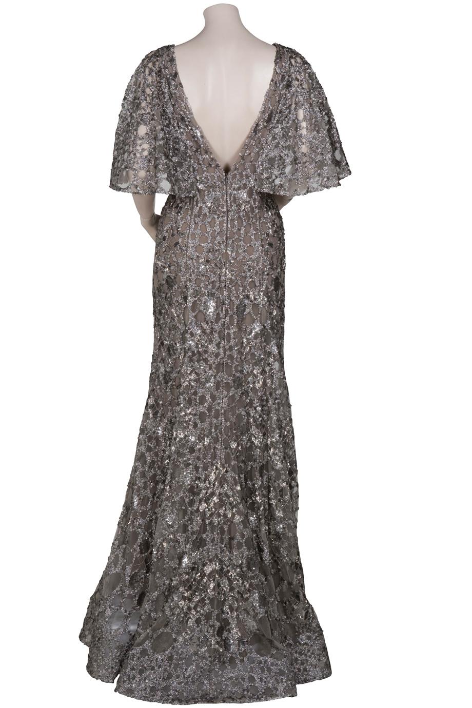 gray sequin gown