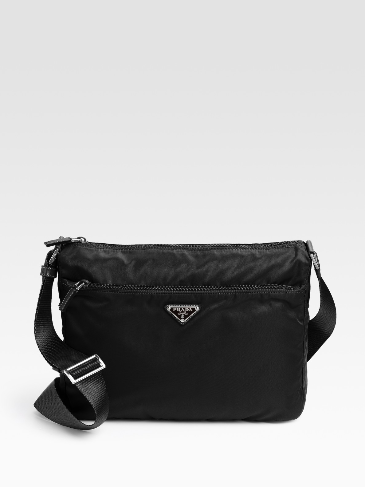 Prada Two Zip Large Nylon Messenger Bag in Black Lyst