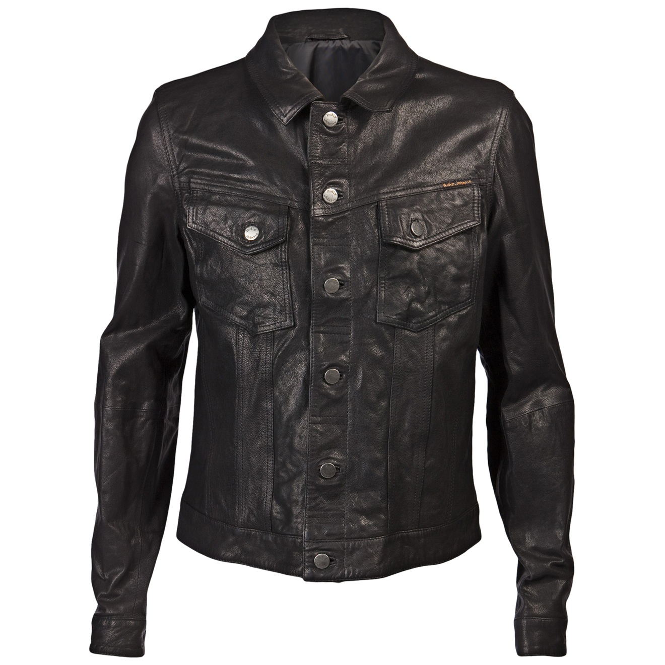 Nudie Jeans Terry Leather Jacket in Black for Men | Lyst