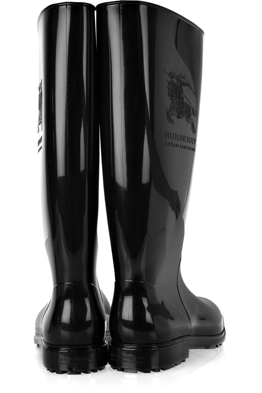 Burberry Emblem Wellington Boots in Black - Lyst