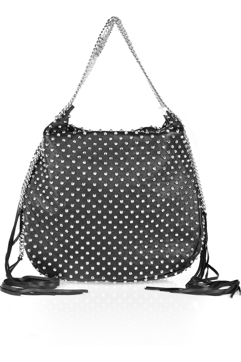 Christian Louboutin Marianna Rider Spikes Leather Hobo Bag in Black - Lyst