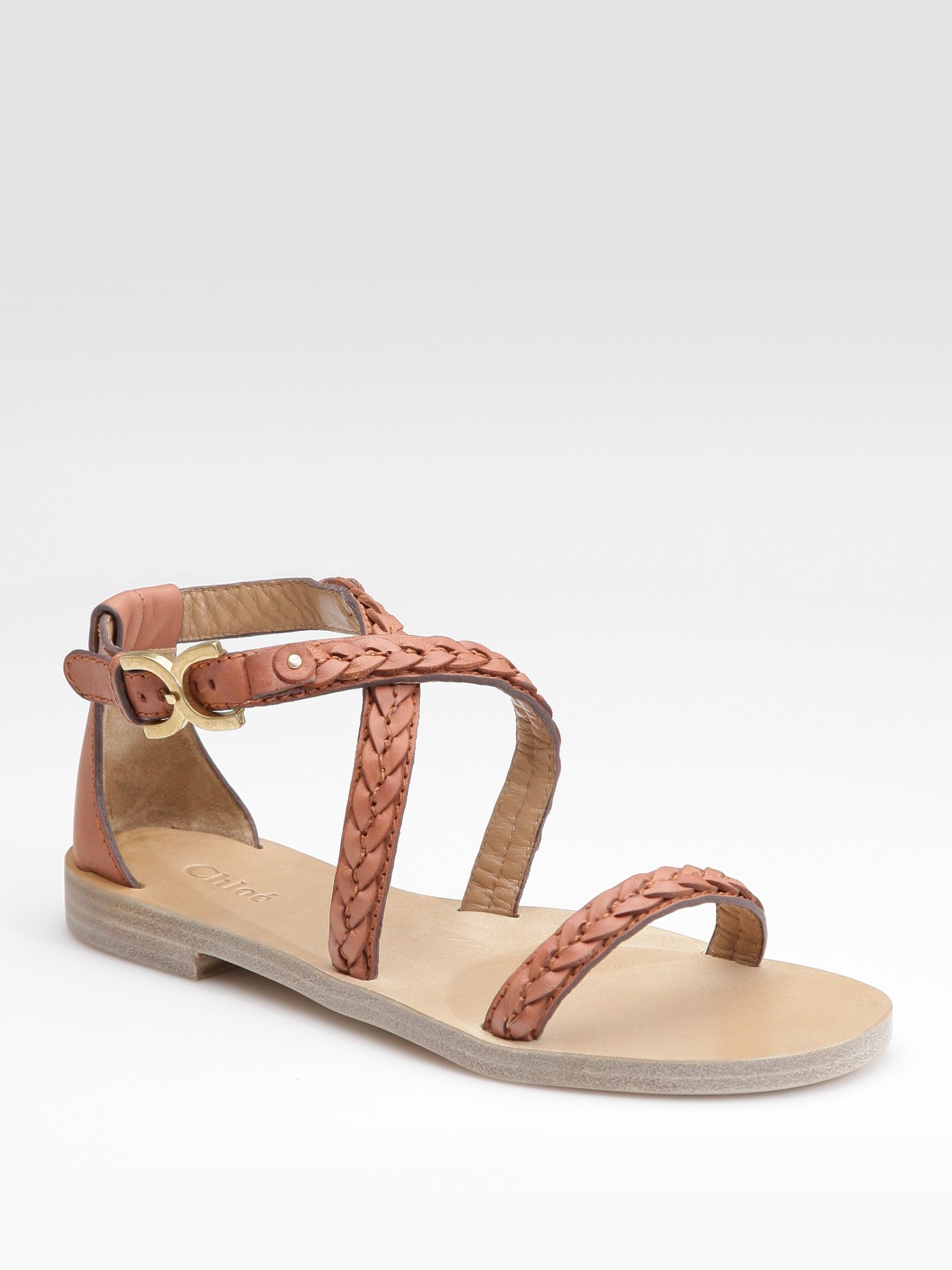 braided leather sandals