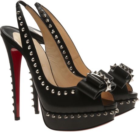 Christian Louboutin Lady Clou Spiked Platform Heels in Black | Lyst