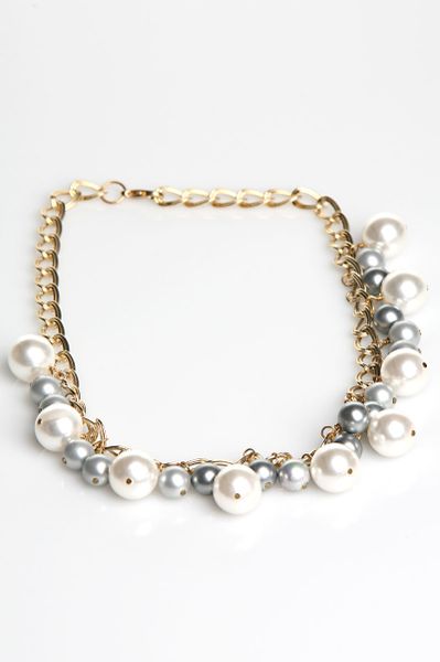 Kuo Ting Jewelry Japanese White and Gray Pearl Necklace in White | Lyst