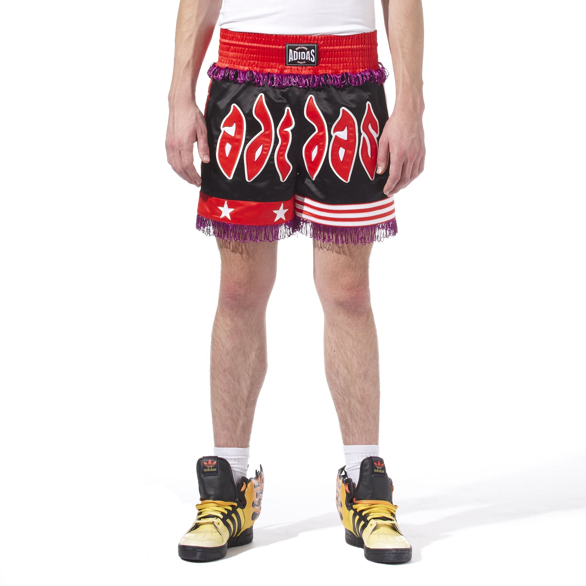 Jeremy Scott for adidas Thai Boxing Shorts in Black (Red) for Men - Lyst