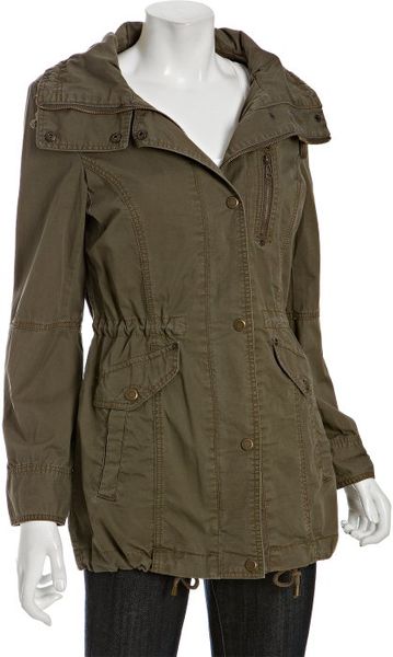 Marc New York Olive Washed Cotton Anorak Jacket in Green (olive) | Lyst